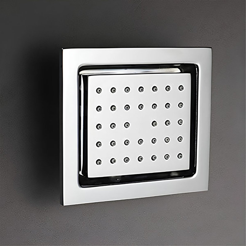 Ensemble de douche Bravat pour salle de bain, 40 cm (16 po), avec DEL, 1 jet de massage et mitigeur Bravat à fixation au plafond.