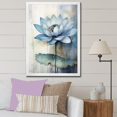Timeless Lotus Saphire I - salon d'art mural Lotus