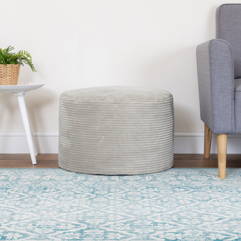 Bean Bag Bazaar Milano Corduroy Footstool, Grey