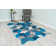 Tapis turquoise unique à motif torsadé Meier