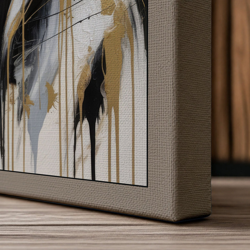 Dissolution in Gold Modern - Wrapped Canvas, 18x12 - 45.7 x 30.5 cm, Taupe Border