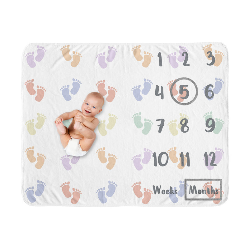 Couverture pour bébé empreintes de pas de bébé par Sweet Jojo Designs