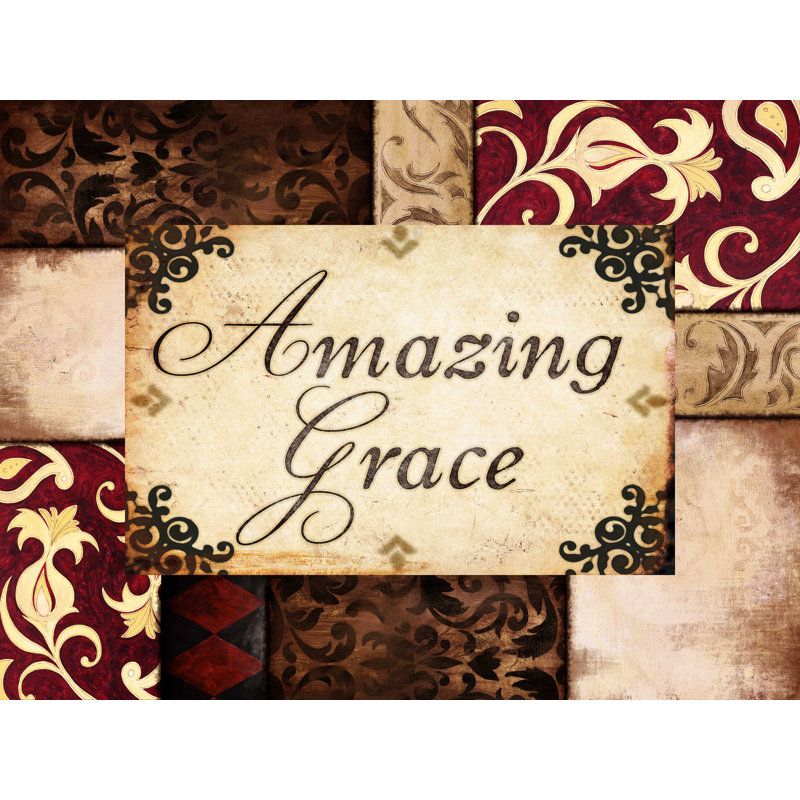 «Amazing Grace 2», art textuel sur toile tendue, H 12 po x l 16 po