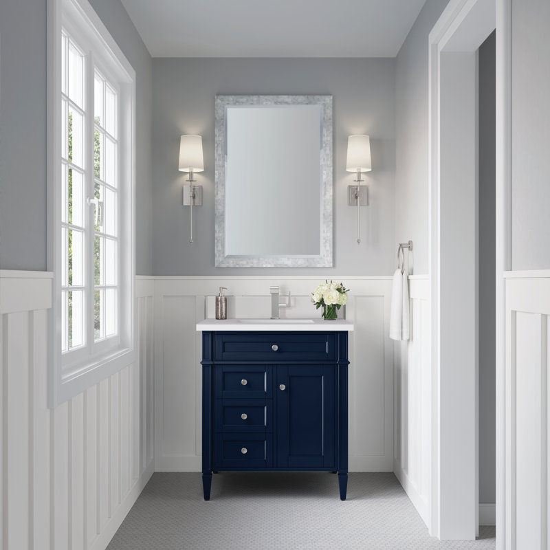 Brittany 30'' W Single Vanity, Urban Gray, White Zeus, Single-Hole