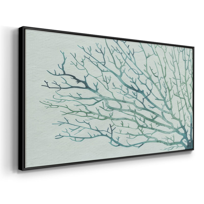 Seaglass Shadow II - Toile tendue avec cadre encadré - Prêt à accrocher, Noir, H 21 po x l 41 po