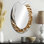 Miroir mural ovale en métal blanc et or rose Love Spiral I