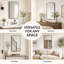 Miroir de meuble-lavabo noir 30 po x 36 po, miroir de coin mural en métal-1684475878