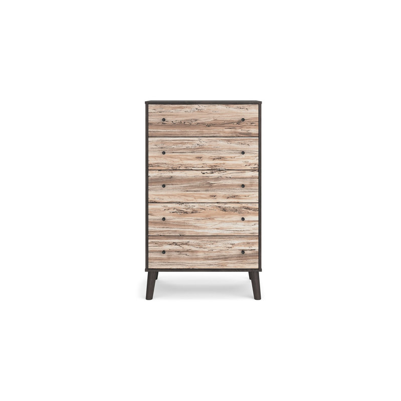 Piperton Two-Tone 5-Drawer Chest with Charcoal and Sugarberry Finish