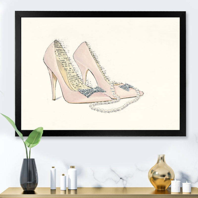 Cadre photo « glamour black diamond stiletto ii », reproduction sur toile, H 30 po x l 40 po x P 1,5 po, Cadre noir