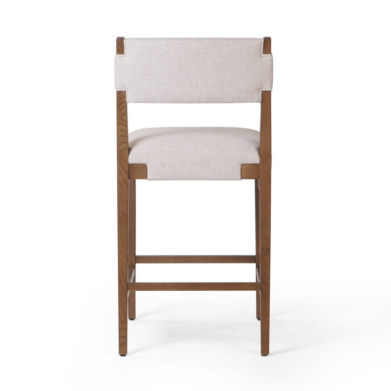 Tamari Stool-Sonoma Chestnut-Bar, Bar Stool (31.26" Seat Height), Cream Linen Blend, Brown