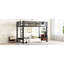 Lit mezzanine simple en métal noir avec échelle double, cadre et lit sécuritaire pour votre dortoir