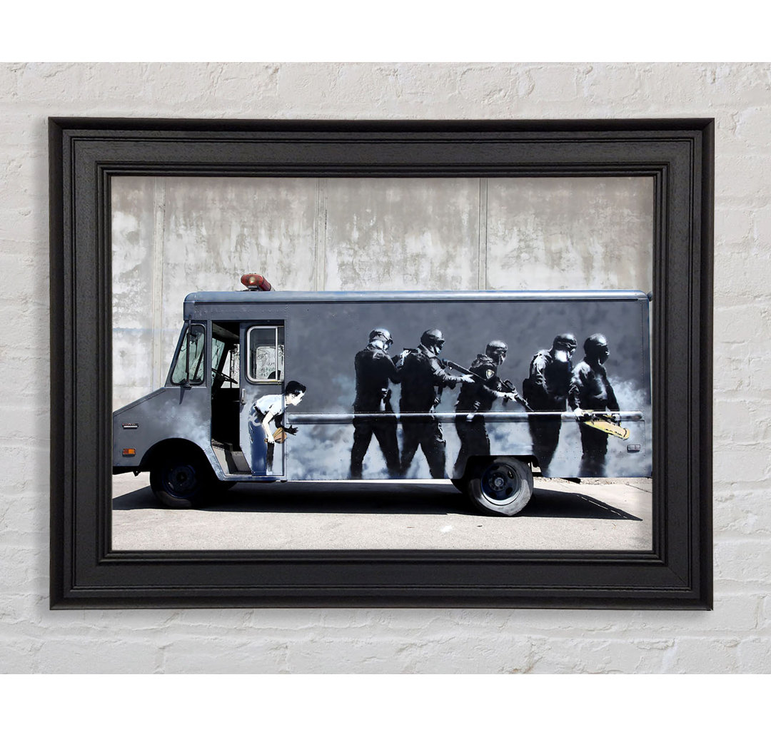 Gerahmtes Leinwandbild Banksy Swat Truck