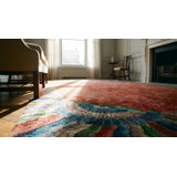 Allover Hand Knotted Antique Chinese Art Nouveau Design Rug
