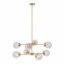 Lustre - configuration en métal à 8 lumières avec ampoules sphériques