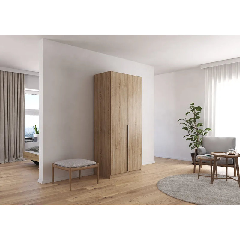 Alabama 2 Door Wardrobe, 210 cm H x 91 cm W x 54 cm D, Sonoma Oak, Basic