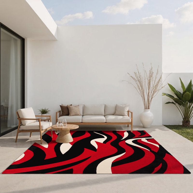 Tapis intérieur et extérieur Cerise Sparks, Rectangle 1 pi 6 po x 2 pi 6 po