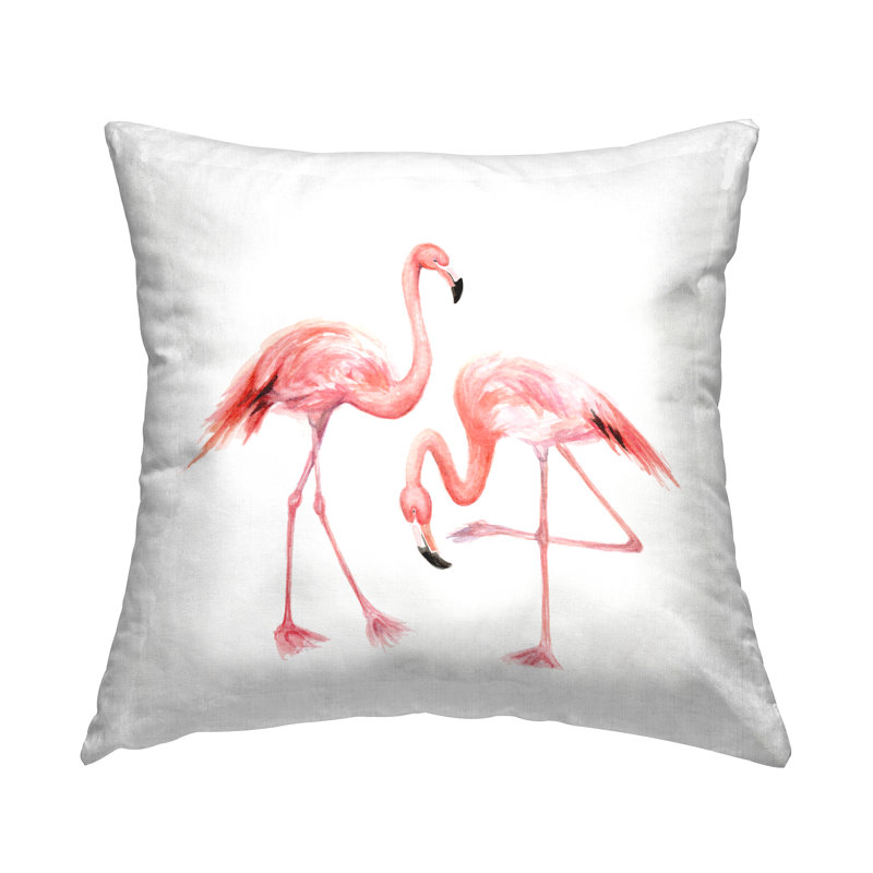 Coussin décoratif aquarelle avec flamant rose