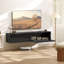 Meuble télé mural avec rangement, console multimédia flottante, noir-1217351254