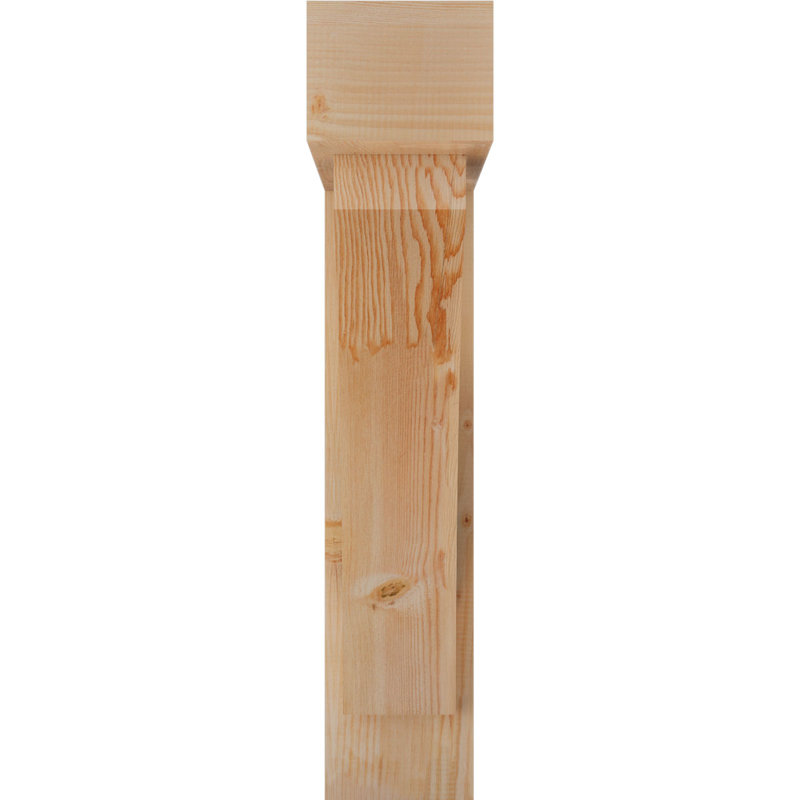 8"W x 32"D x 40"H Thorton Block Rough Sawn Bracket w/ Offset Brace, Douglas Fir, 40 x 32, 8"W Douglas Fir (Rough Sawn)
