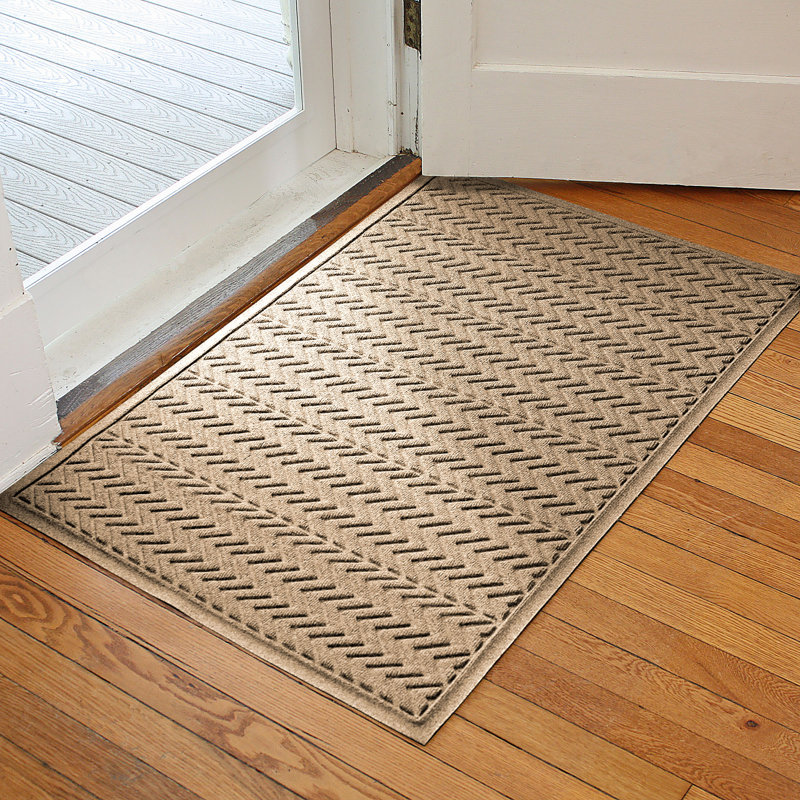WaterHog Chevron Indoor Outdoor Door Mat, Camel, 36" W x 60" L