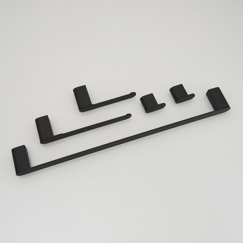 1 Ensemble de quincaillerie de salle de bain 5 pièces, Noir mat