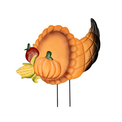 24" Harvest Cornucopia Garden Stake