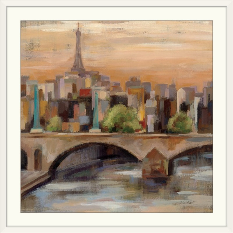 Sunset In Paris " Sunset In Paris I " by Silvia Vassileva, White Frame, 24" H x 24" W x 1" D