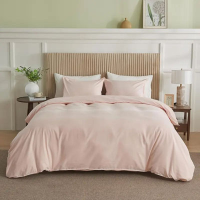 Ensemble de housse de couette unie avec taies d'oreiller