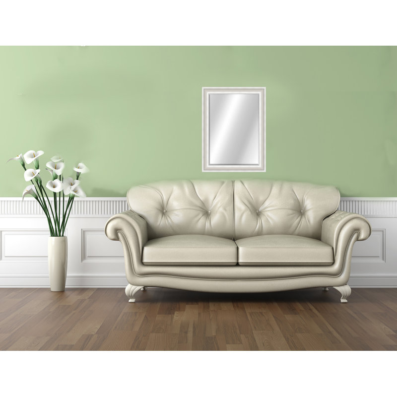Sterling Rectangle Beveled Wall Mirror, 32.75" x 26.75", Silver/White