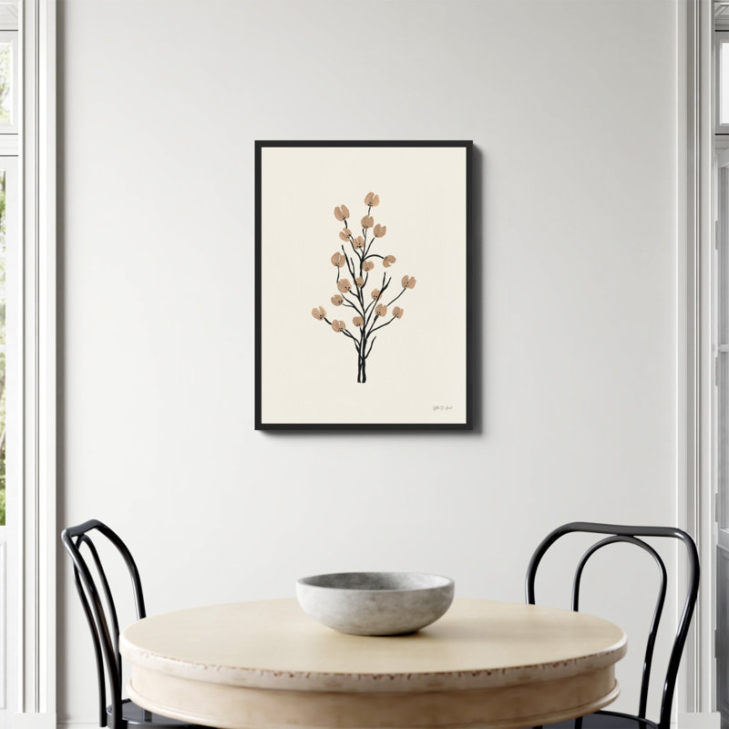 "Petite Floral IV", reproduction sur toile par Yvette St. Amant, Papier avec cadre simple noir, Non