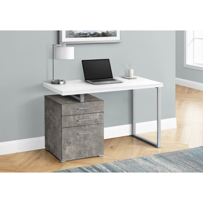 Petrella Computer Desk, Home Office, Laptop, Storage Drawers, 48"L, Work, Metal, Laminate