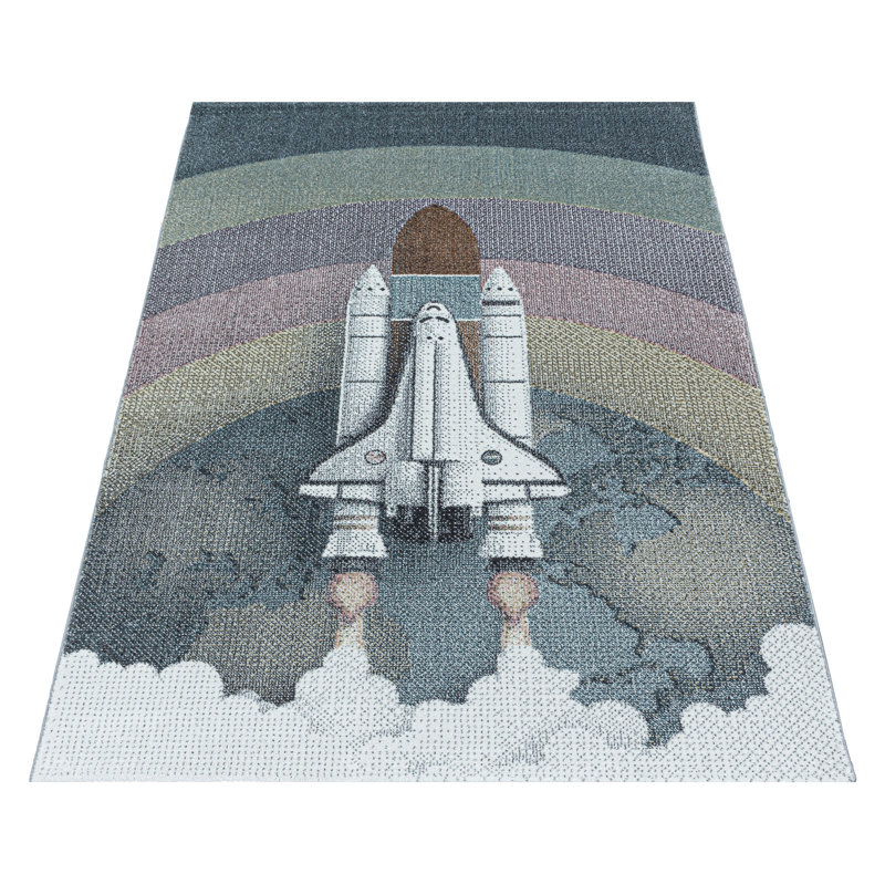 Ilminster Flatweave Blue/Yellow Rug, Rectangle 160 x 230cm