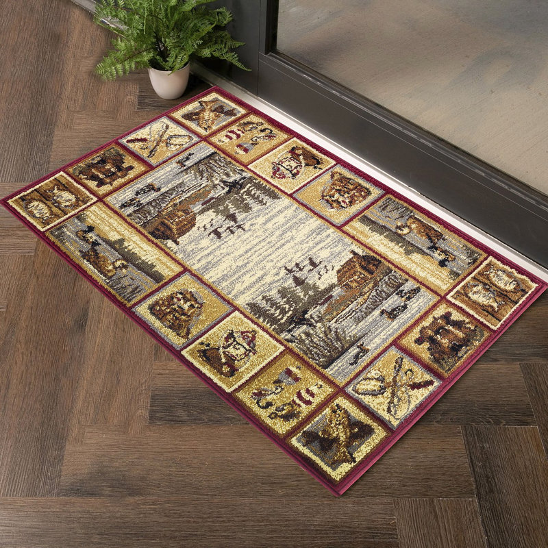 Multi Lodge Area Rug, Rectangle 5'3" x 7'3"