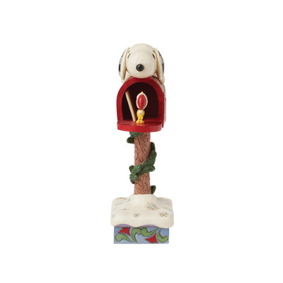 Figurine boîte aux lettres Jim Shore Peanuts Snoopy & Woodstock 7,28 po