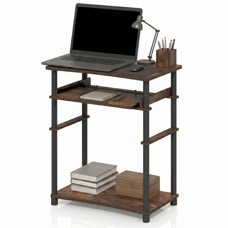  Bureau d'ordinateur simpliste et facile à assembler Americano Tubes en acier inoxydable Bureau à domicile Bureau d'écriture