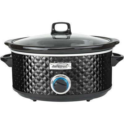Brentwood SC-140S 220W 4.5 Qt Kitchen Electric Slow Cooker Pot, Scallop Silver