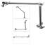 Extension de bras de pomme de douche à hauteur réglable à angle réglable de 16 po G1 / 2 Universal