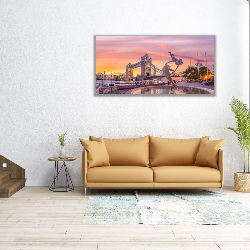 Tower Bridge at Sunset - reproduction d'art sur toile, H 30 po x l 60 po
