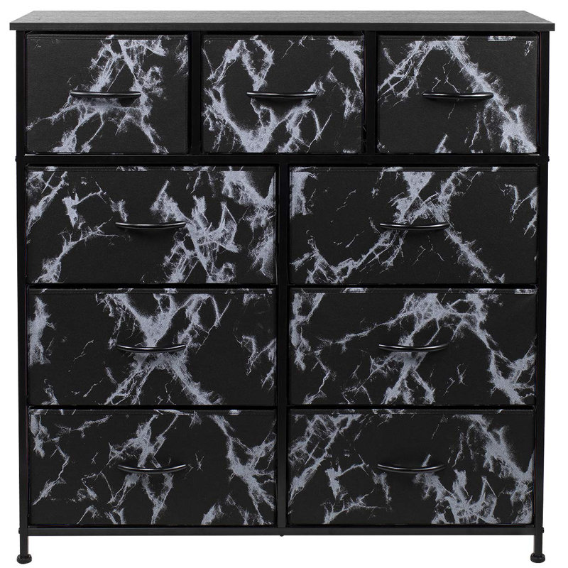 Commode à 9 tiroirs Sorbus, Noir