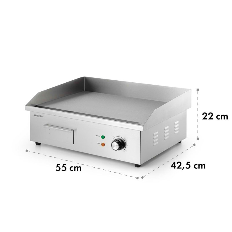 Klarstein 55cm W x 42.5cm D Portable Single Burner Countertop Electric Grill