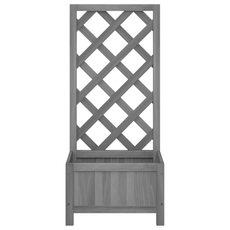 Wood Pot Planter, Gray, 35.4" H x 15.7" W x 11.8" D