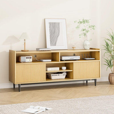 Meuble télé, meuble télé moderne avec portes coulissantes Boho