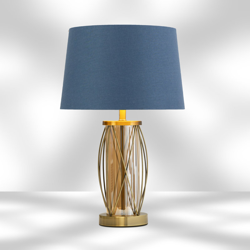 Alexarae 50cm Table Lamp, Gold, Blue