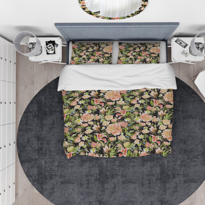 Traditional Polyester Floral Duvet Cover