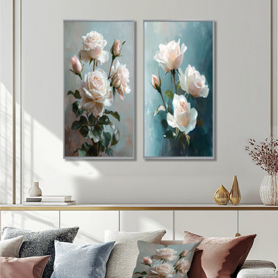 Bouquet de roses Garden Of Grace I - Collection d'art floral sur toile 2 panneaux