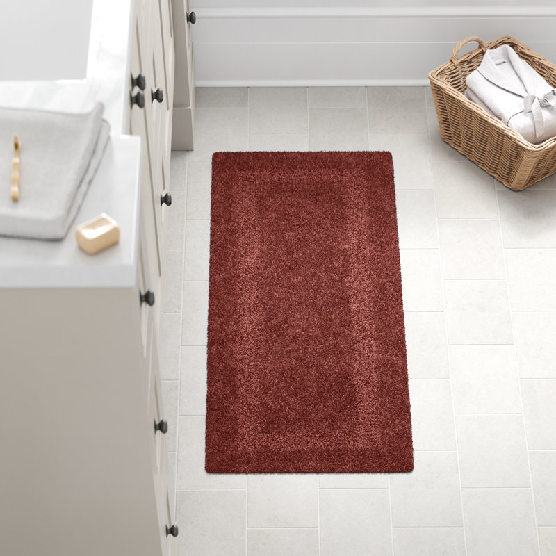 Ragini 60x24-Inch Cotton Bath Mat-Machine Washable Bath Mats for Bathroom, Kitchen, or Laundry Room, Brick