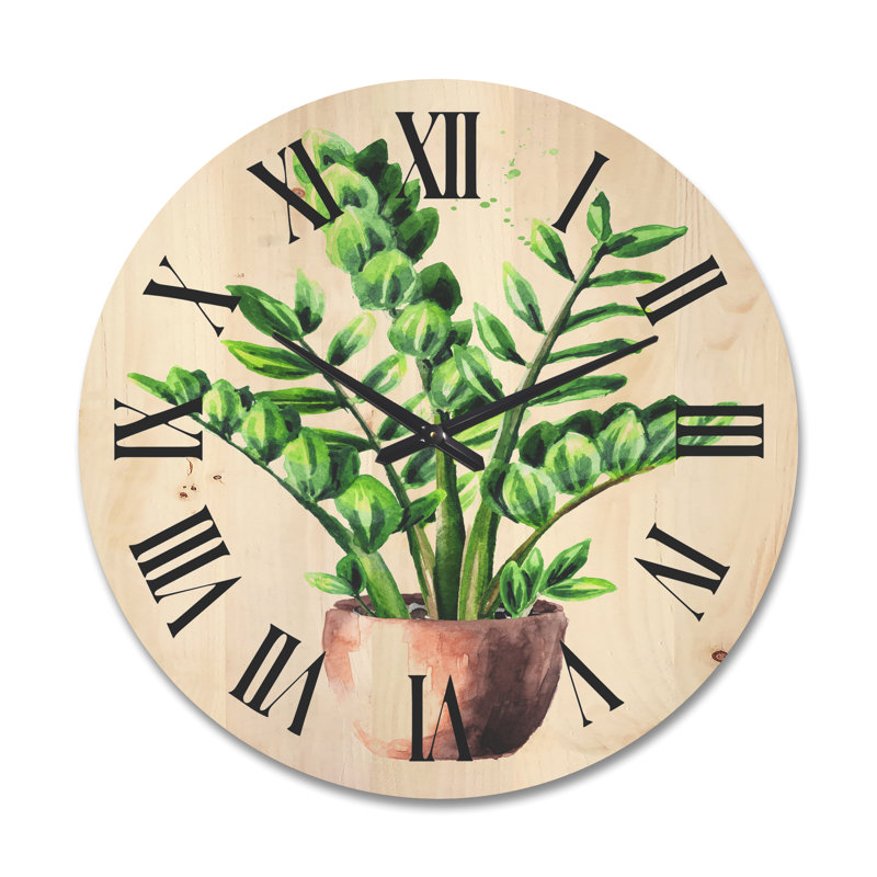 Horloge murale Zamioculcas, Très grand