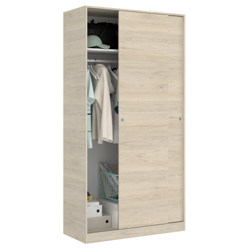 Alba-Fernandez 2 Door Manufactured Wood Wardrobe, Natural Oak