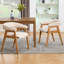Chaises de salle à manger de style Mid-Century, chaises de salle à manger rembourrées en lin avec dossier courbé et pieds en bois (ensemble de 2)-610376684-610376685