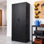 Armoire de rangement pour outils 70,8 po 2 portes en acier noir-120191079